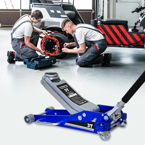 3 Ton Aluminum & Steel Hybrid Hydraulic Floor Jack, Dual Piston Racing Jack, CE Certified - size: 3T - Aluminum Body w/ Extra Saddle