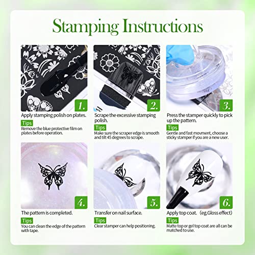 Born Pretty Nail Art Stamping Polish Holographic Chameleon Effect Fingernail Stamp Polish Set Manicure Print Nail Polish for Stamping Plates 24 Colors Bulk Nail Polish Set Gift Collection