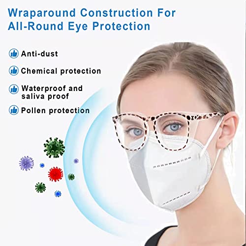 SQIMZAR Safety Glasses Goggles For Women Nurses Protective Eyewear,Anti Fog Safety Goggles - color: Black + Pink + Dark Green