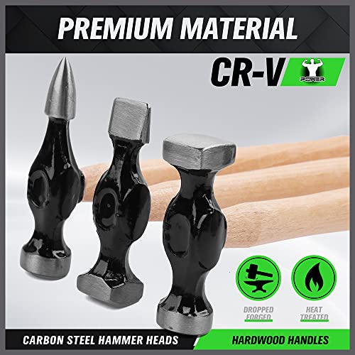 SWANLAKE 7 Piece Auto Body Repair Kit, Auto Body Tools, Auto Body Repair Tools with Carbon Steel Hammer Heads