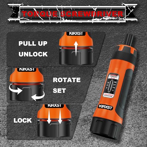 31 PCS 1/4" Drive Torque Screwdriver, 3-39 Inch Pounds Torque Screwdriver Set with S2 Bits and Socket Adapter for Maintenance, Screwdriver Set for Tools, Bike Repairing and Mounting - size: 3-39inch.S