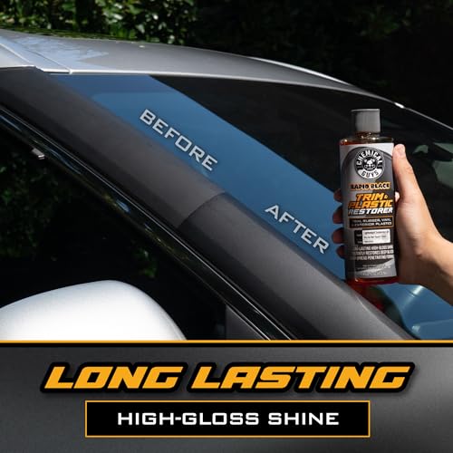 Chemical Guys, Black Trim Restorer Gel for Exterior Plastic & Rubber, 16 oz | Controlled gel restores a deep black finish to faded exterior trim, plastic and vinyl, dries non-greasy - style: 16 Oz