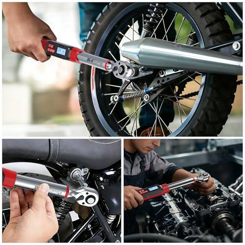 3/8" Digital Angle Torque Wrench, 2-44 Ft.lb, ±2% Accuracy, 8pcs | Electronic Torque Wrench with 0.1° Angle Mode, LED Display, Buzzer Alerts for Automotive, Motorcycle & Engine Repair - size: Angle 3/8" 3-60N.m/2-44Ft.lb
