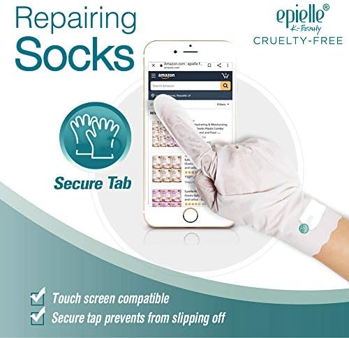 Epielle Intensive Repairing Hand Masks 6 Pairs, Deep Moisturizing Gloves for Dry, Cracked Hands, Repair with Coconut Oil & Milk Extract, Korean Skin Care, Spa Set, Self Care Gifts for Women