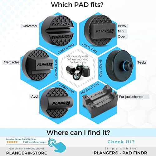 PLANGER® - Curby Pad Flat - Rubber Jack Pad for Audi (Special CAR Brands from Germany) Trolley Jack, Vehicle Lift and Axle Stand - Protects Your Car, SUV - color: Curby Pad (flat)
