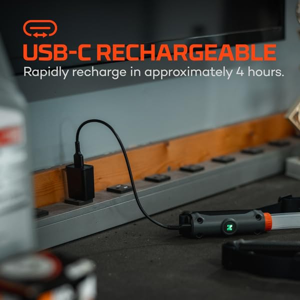 NEBO Bando 1K Automotive Work Light | 1000 Lumens, 6 Light Modes, USB-C Rechargeable, Hands Free Lighting, Power Bank, IPX4 Water Resistant, Emergency, Safety