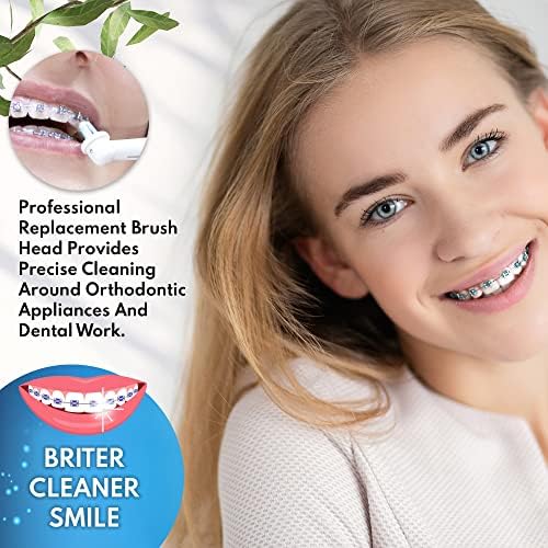 Replacement Brush Heads for OralB Braun Professional Ortho & Power Tip Kit- 8 Pack Compatible Orthodontic Electric Toothbrush Head Fit The Oral-B Pro 1000, Kids Plus!