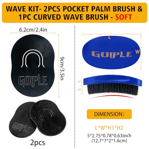 Wave Pomade for Men Strong Hold Easy Wash 360 Wave Training Hair Cream, Waves Grease for Men Promotes Layered Waves, Moisture, Silky Shine, Wave Pomade Wave Brushe Silky Durag Wave Cap Set (Blue)