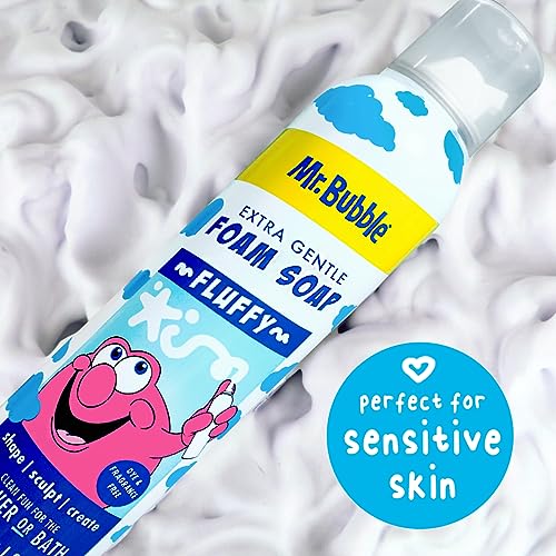 Mr. Bubble Extra Gentle Foam Soap - Fragrance Free Kids Hand and Body Wash 8OZ, Pack of 6