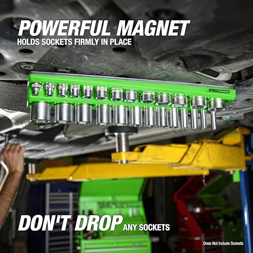 OEMTOOLS No-Spill Professional Quality Coolant Funnel Kit, 23-Pc Magnetic Socket Organizer, SAE Magnetic Socket Holder, Set Includes 5 Adapters, Extensions, and Automotive Funnel