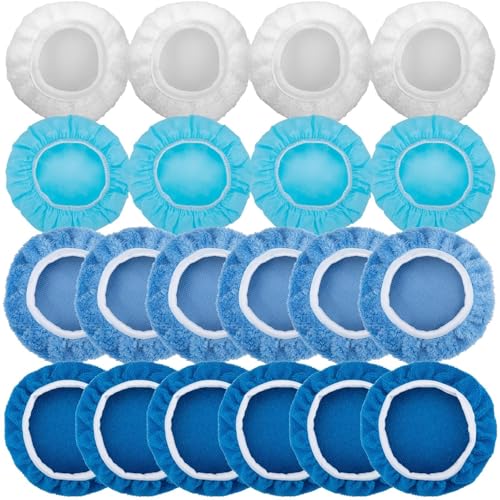 BFXM 20PCS Car Buffer Pads Set, 7-8 Inch Buffing Pads for Orbital Buffer | Microfiber Buffing Pads, Polishing Pads, Car Accessories for Polishing, Waxing and Cleaning - color: M