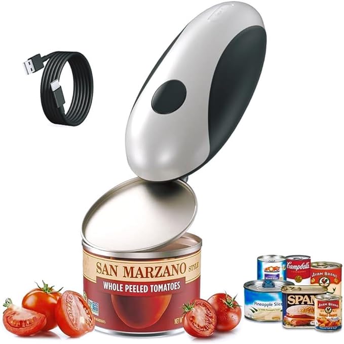 Electric Can Opener, Rechargeable Can Opener Electric Fits Most Can Sizes with Smooth Edge, USB-C Fast Charge Can Opener,One-Touch Automatic Can Openers for Seniors