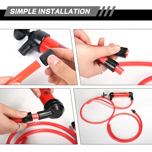 Multi-Use Siphon Fuel Transfer Pump, Fluid Extractor Siphon Transfer Pump Kit for Gasoline Liquid Oil Air and Automotive, Efficient Siphon Fluid Exchange Transfer Pump