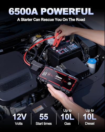 Jump Starter, Car Battery Jumper Starter Portable, Jump Box Battery Booster with 3 Modes Flashlight, Jumper Cables with Gloves | Lithium Ion Jump Starter With 3 Modes Flashlight, 12V Jumper Cables With Gloves, Quick Charge Power Bank, Compass - color: 650