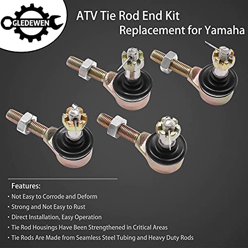 Tie Rod End Kit, Fit for 87-06 Yamaha Banshee 350, 95-05 Yamaha Wolverine | Compatible with 1997-1999 Big Bear 350, Ball Joint Set, ATV UTV Part Accessories - size: Yamaha