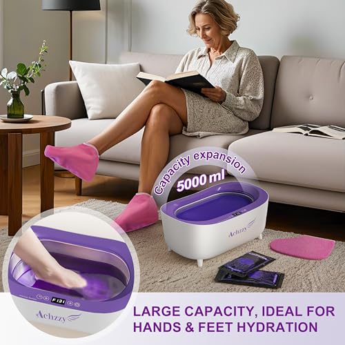 Paraffin Wax Machine for Hands and Feet, 5000ml Professional Wax Warmer with Temperature Control, Smart Heating, Stainless Steel Inner Pot, Moisturizing Hot Wax Bath with Refills for Skincare