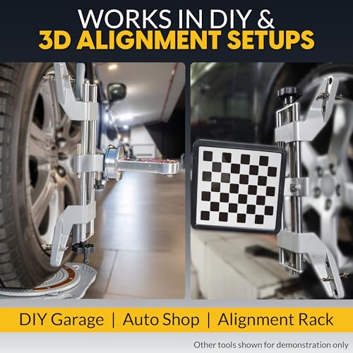 AutoSolo 3D DSP Wheel Alignment Clamp with Magnetic Adapter for Camber Caster Gauge Attachment - Essential Wheel Alignment Tool Automotive Accessory - DIY Front End Alignment Tool for 11-25" Rim Size - size: Wheel Clamp
