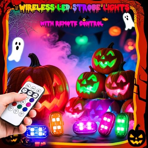 6PCS Wireless LED Lights for Car, Remote Control RGB Lights for Bike Trucks | Rechargeable RGB LED Lights Create Custom Lighting Effects for Cars, Motorcycles, Trucks, Drone, Camping, Outdoor Events - size: 6PCS