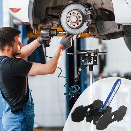 Brake Caliper Compression Tool for Disc Brake Repair | 360° Swing Ratchet, 2PCS Extra Large Steel Magnetic Plates for Sextuplet Pistons, Easy Car & Truck Brake Repair - color: Blue
