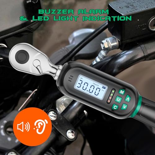 1/4" Drive Digital TorqueWrench, 1.11-22.13 Ft.lb/1.5-30 Nm, Preset Value, Buzzer/LED, ±2% Accuracy, for Gunsmithing, Bike & Motorcycle Maintenance - size: 1.1-22.1 Ft-lb/1.5-30 Nm, style: 1/4-Inch