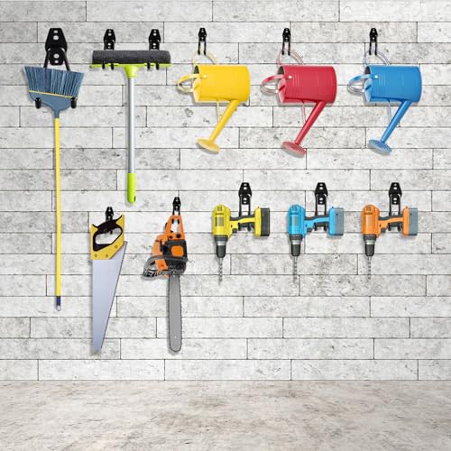 HUPBIPY Garage Hooks Heavy Duty 10 Pack, Wall Mount Ladder Hooks | 5.1in U Shaped Hanger, Storage Organizer With a non-slip coating For Hanging Bicycles, Garden Tools Hoses and Ropes (Black) - color: Black 10Pack