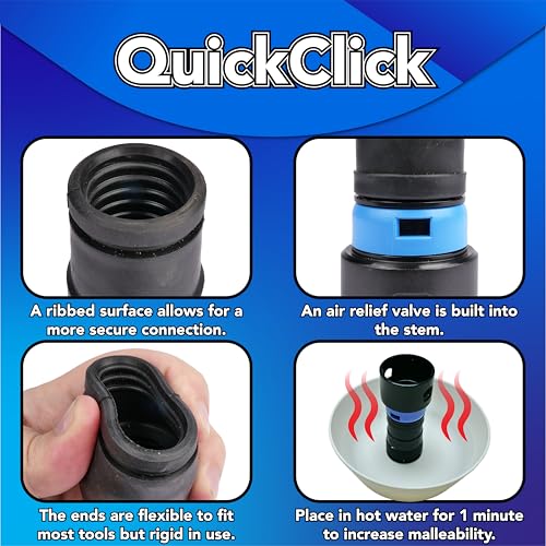 Cen-Tec Systems 95281 20 Ft. Home and Shop Vacuum Hose with Expanded Multi-Brand Power Tool Dust Collection Adapter Set and Full Attachment Kit, Black - size: 20 Ft. Hose