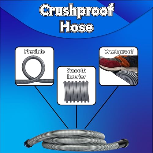 Cen-Tec Systems 95281 20 Ft. Home and Shop Vacuum Hose with Expanded Multi-Brand Power Tool Dust Collection Adapter Set and Full Attachment Kit, Black - size: 20 Ft. Hose