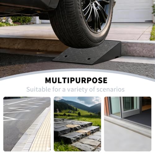 2Pack Rubber Curb Ramp 7.5" Rise Height, Heavy-Duty Threshold Ramps, Driveway Curb Ramps Portable Shed Ramps 7000 Lbs Load Capacity for Cars Vehicle Motorcycle Wheelchairs Bikes - size: 7.5"*19.69"*19.69"
