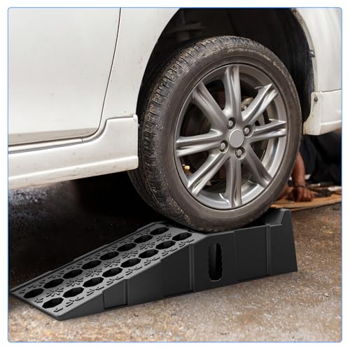 Nilight Car Ramps, 6.7" Lift Heavy Duty Truck Ramps Portable Vehicle Service Ramp for Home Garage Maintenance, 16,000lb. GVW Capacity Per Pair - size: Truck Ramp