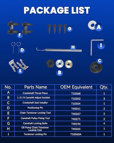 DPTOOL Engine Timing Tool Kit for VAG EA888 Audi VW Skoda 1.8 2.0 TSI TFSI | EA888 Camshaft Locking Alignment Timing Tool T10352 T10368 T40196 T10354 T10060A T40011 T40265 T40267 T40271 - size: 17PC Small Kit