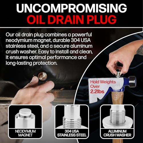Votex - Made in USA - 1/2 X 20 Magnetic Engine Oil Drain Plug fits Buick, Cadillac, Chevrolet, Chrysler, Dodge, Ford, GMC, Jeep, Oldsmobile, Plymouth, Pontiac - Stainless Steel - Part Number DP004 - size: 1/2X20" Magnetic Drain Plug