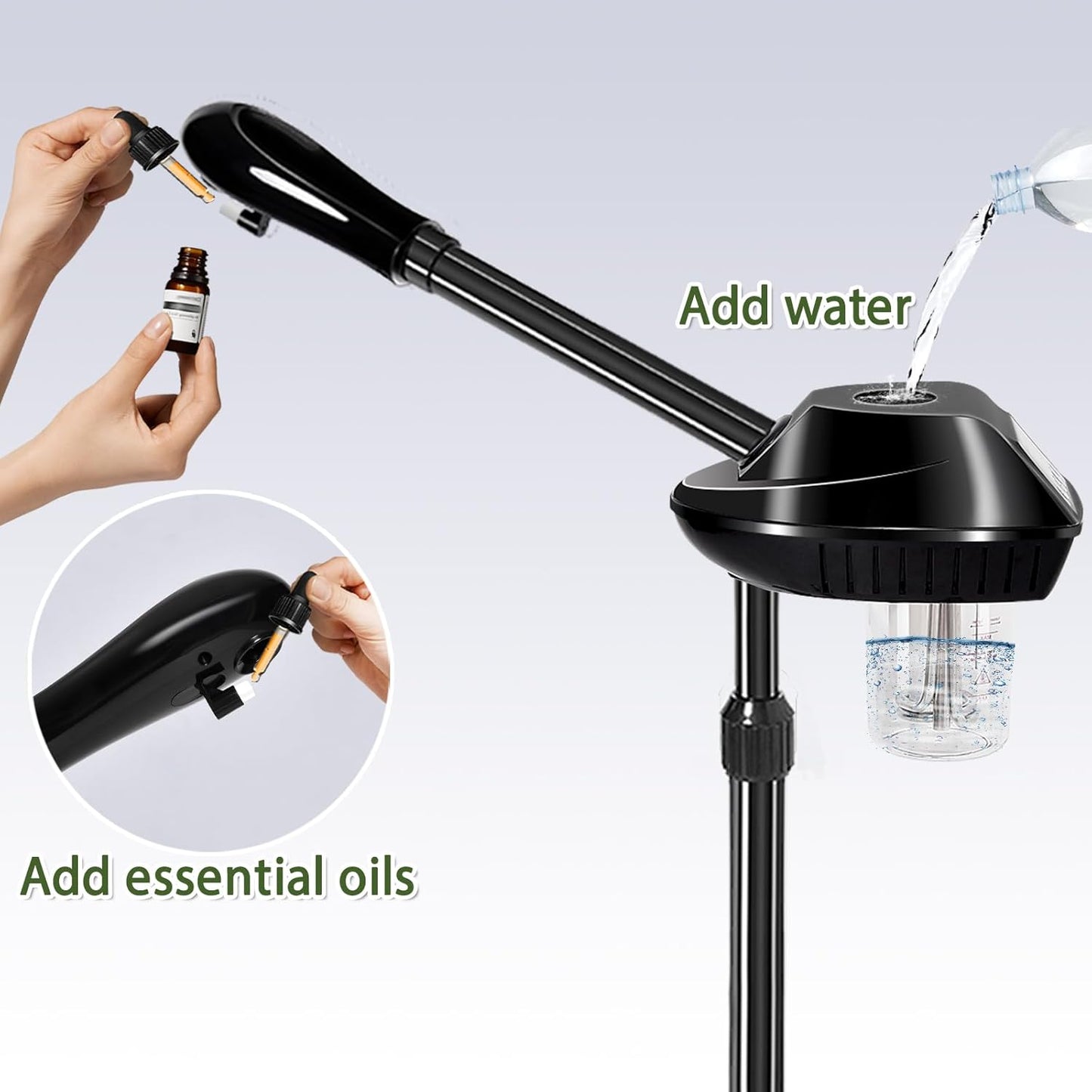 Professional Face Steamer on Wheels,Ozone Face Steamer for Deep Facial Cleansing