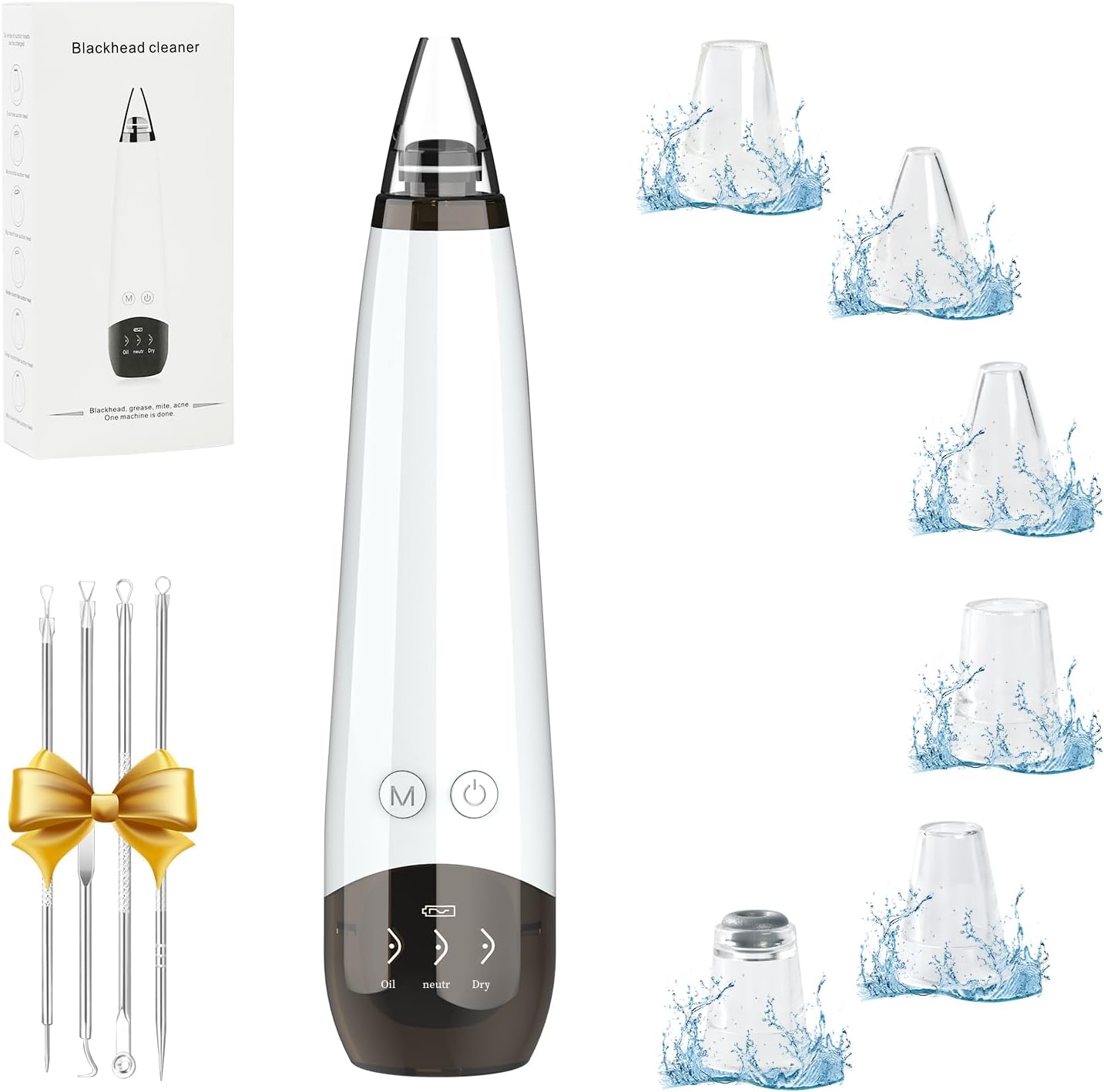 2025 Blackhead Remover Pore Vacuum,5 Suction Power,5 Probes,USB Rechargeable Blackhead Vacuum Kit-Facial Pore Cleaner Electric Acne Extractor Tool