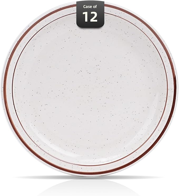 Stoneware Narrow Rim Brown Speckle, Plate 10.5", Case of 12