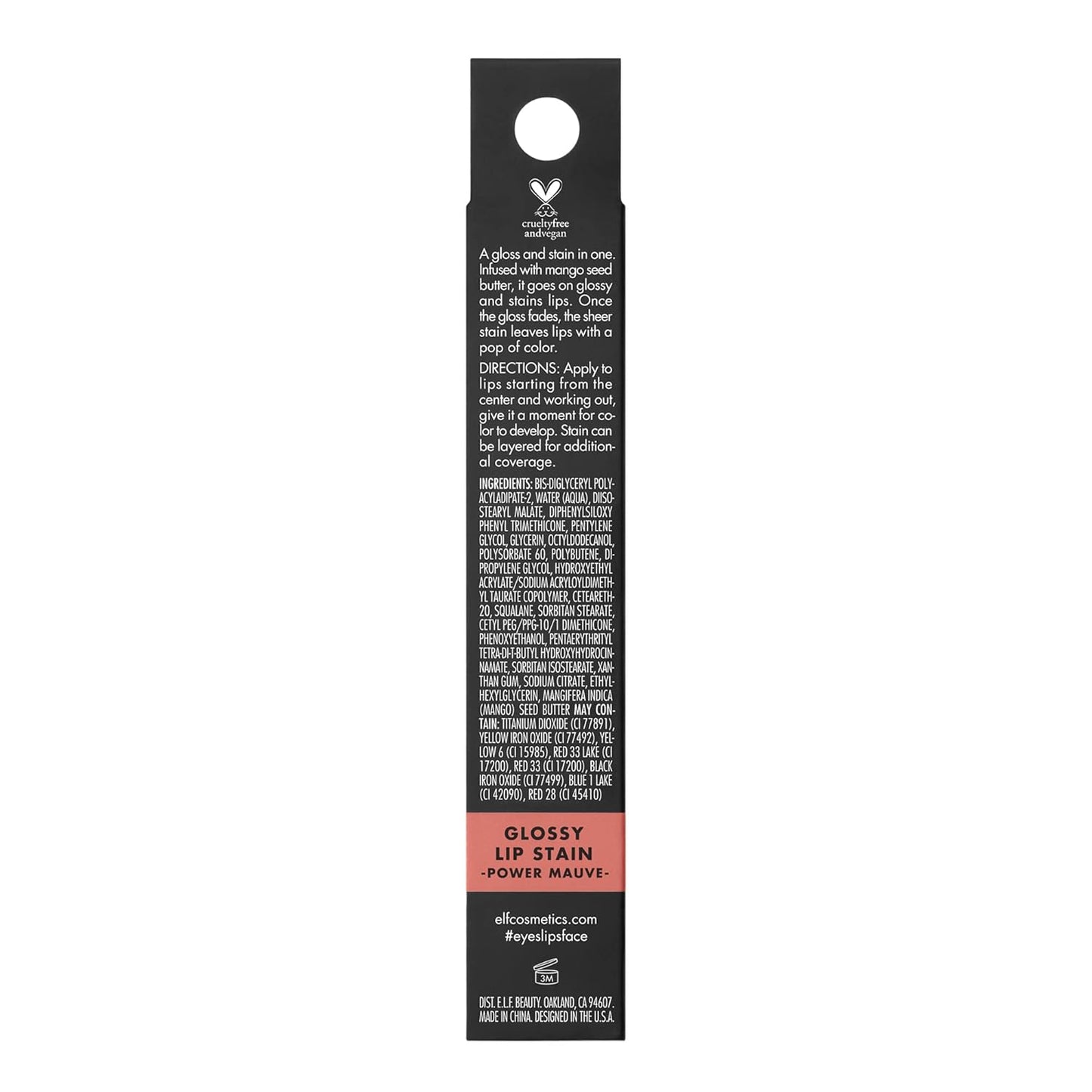e.l.f. Glossy Lip Stain, Long-Lasting, Lightweight Lip Stain For A Sheer Pop Of Color & Subtle Gloss Finish, Vegan & Cruelty-Free, Power Mauves