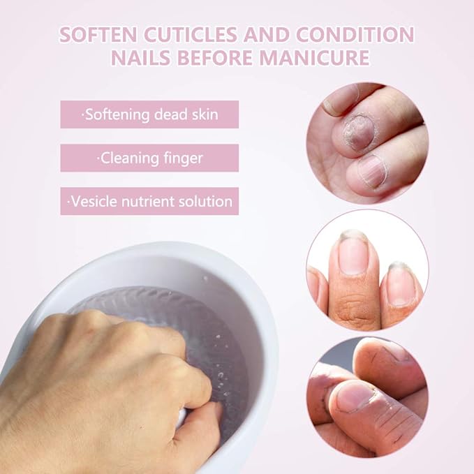 Electric Massage Nail Soaking Bowl, Manicure Hand Bowl Vibration Spa Massage Soak Soothing Relaxing Manicure Machine Soften Cuticles