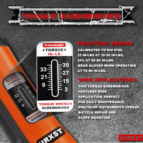 31 PCS 1/4" Drive Torque Screwdriver, 3-39 Inch Pounds Torque Screwdriver Set with S2 Bits and Socket Adapter for Maintenance, Screwdriver Set for Tools, Bike Repairing and Mounting - size: 3-39inch.S