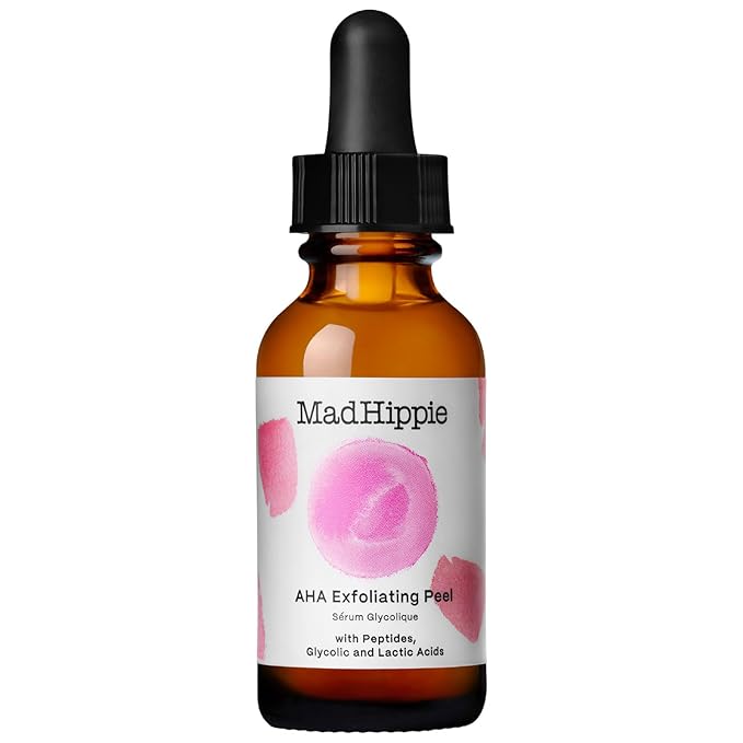 Mad Hippie AHA Exfoliating Peel – Lactic & Glycolic Acid Peel, Goji Berry, Peptides, Hyaluronic Acid & Niacinamide, Discoloration Correcting Serum, Anti-Aging, 1.02 Oz