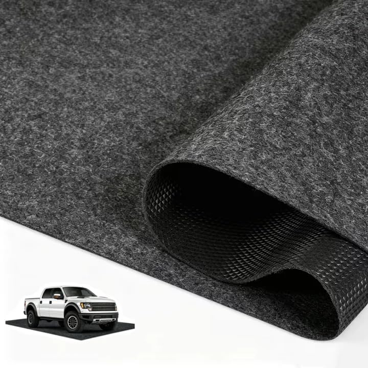 Towallmark Garage Floor Mat 8.5' x 6.6', Thick Premium Felt with Waterproof Backing, Heavy Duty Oil Absorbent Non-Slip Mat Protects Garage Floor for Large SUV, MPV, Pickup Truck & RV - size: 6.6' x 8.5'