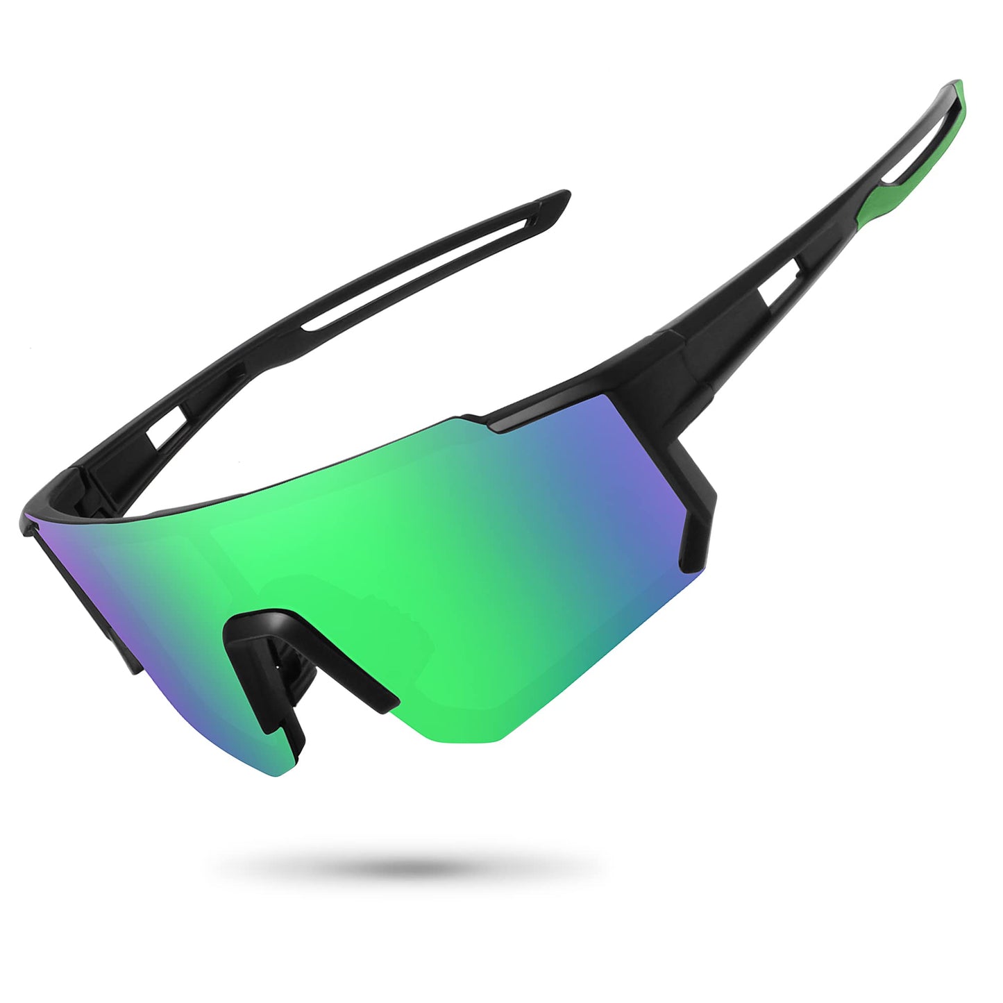 STORYCOAST Polarized Sports Sunglasses for Men Women,Bike Glasses Cycling Mountain Bike Sunglasses UV401 Protection Black-Green