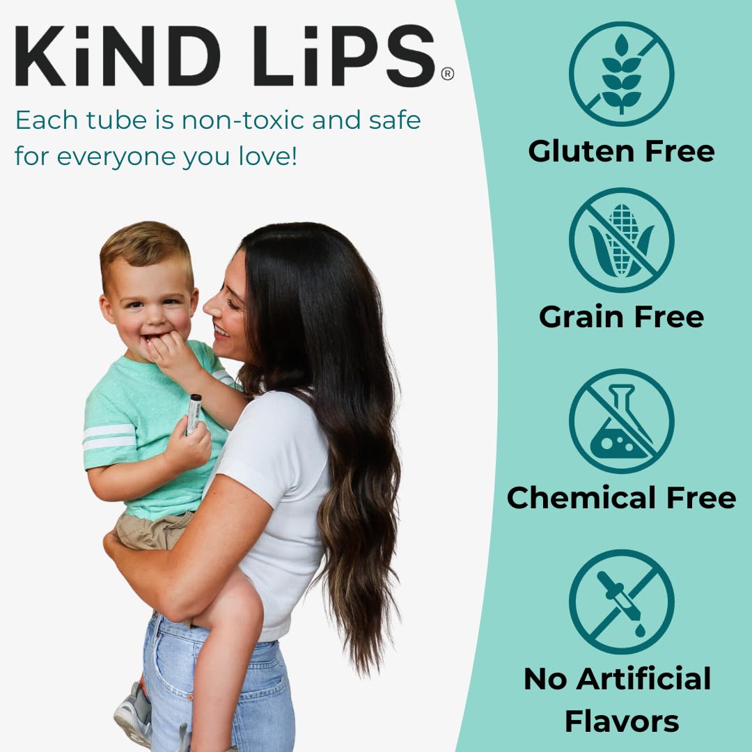 Strawberry Lip Balm – Natural & Organic Lip Moisturizer with Sweet Strawberry Flavor | Gluten-Free, Paraben-Free Chapstick Alternative for Dry, Chapped Lips | Kind Lips Single Tube