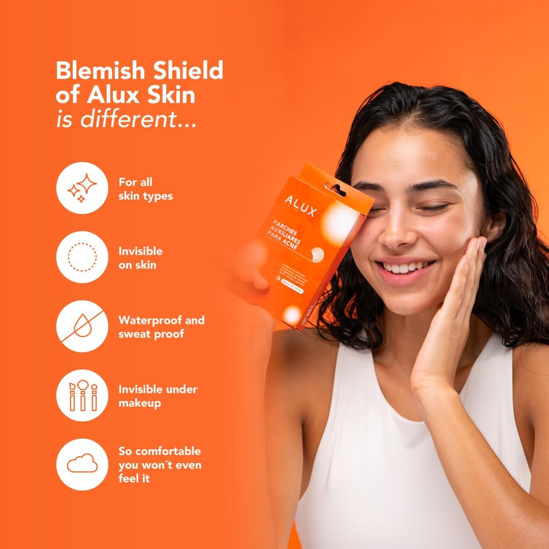 ALUX Skin Pimple Patches for Face, 180 Unit, Hydrocolloid Skin Care Acne, Safe for Sensitive Skin, Use Under Makeup, Absorbing Spot Cover Stickers for Zits, Blemishes, Pimples, Breakouts (6 pack)