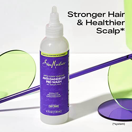 SheaMoisture Hair Care System Anti-Dandruff Pre-Wash For Stronger Hair & Healthier Scalp Formulated With Apple Cider Vinegar Fair Trade Shea Butter For Soft, Smooth Hair 4oz