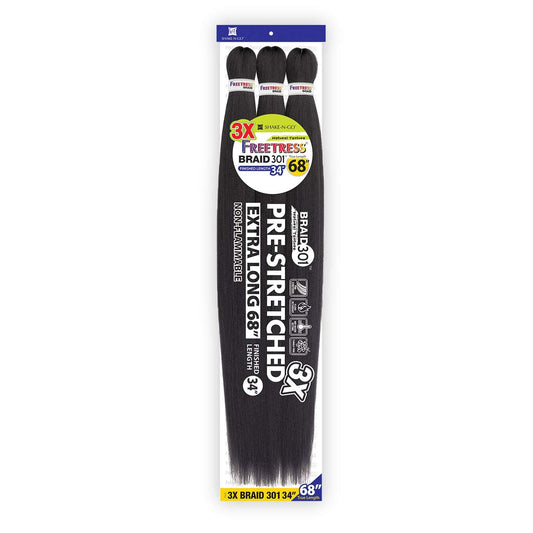 FreeTress Natural Texture Braids 3X Pre-Stretched Braid 301 34" (5-PACK, 130)