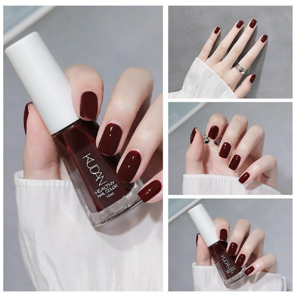 Nail Polish set - Nail Lacquer Quick Dry, Full Size, Vibrant, Colorful, Trendy, Glitter, Glossy, Metallic, Matte Nail Art Nail Shades (N12 Bean paste red, 52g)