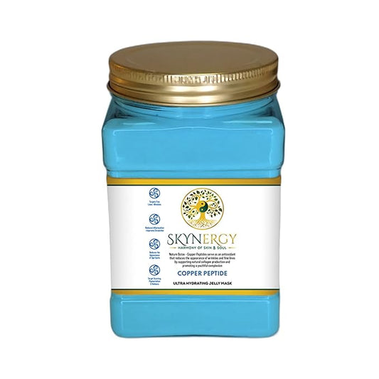 Copper Peptide Jelly Face Mask - Professional Grade HydroGlo Peel Off Face Mask for Skin Hydration,Radiance,Reduced Fine Lines & Pigmentation,Vajafacial Jelly Mask |12 Applications (30 Fl Oz)