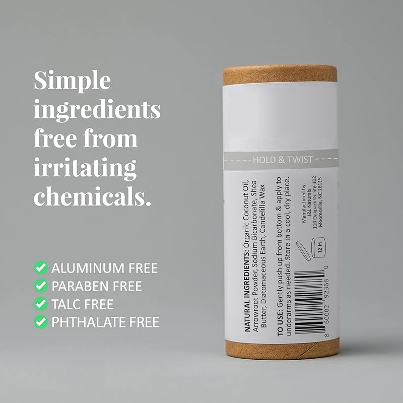 J&L Naturals Aluminum Free Deodorant for Men & Women | 100% Natural Ingredients With Coconut Oil, Shea Butter, & Essential Oils | Sustainable, Eco-Friendly (Orange & Bergamot, 3.0 Oz (Pack of 4))