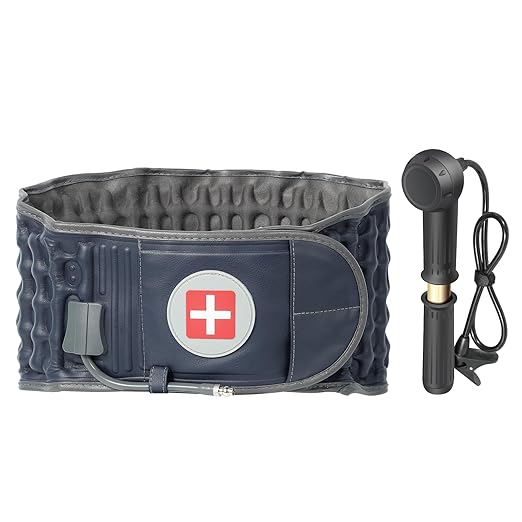Decompression Belt for Lower Back Pain Relief and Lumbar Support, Spinal Decompression Belt for Woman and Men, One Size Fits 29-49 inches Waist, Decompression Back Brace for Sciatica (Blue)