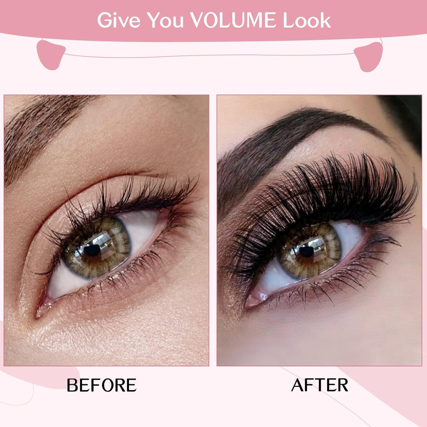 Cluster Lashes, 72 Pcs Individual Lashes, Lash Clusters DIY Eyelash Extension, Super Thin Band Reusable Soft & Comfortable (Peachy-D-8-16mix)