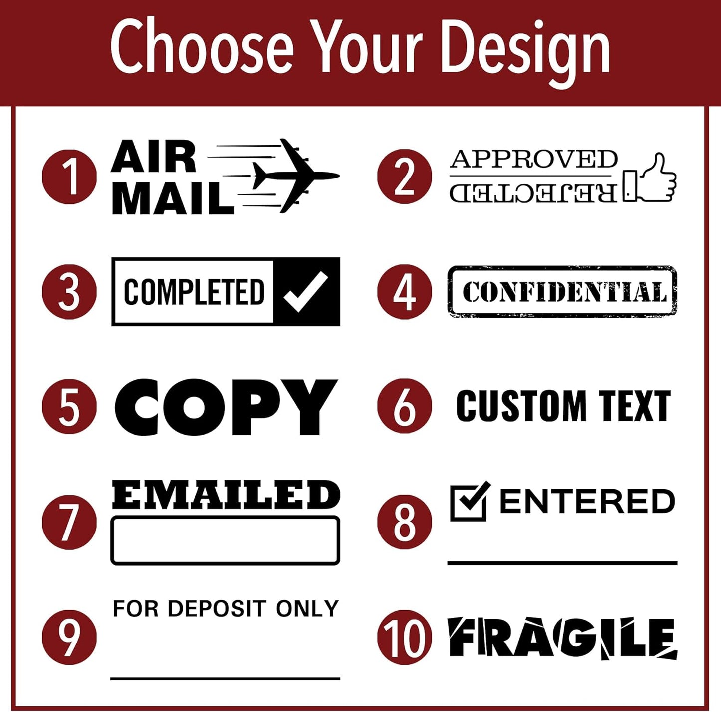 Entered Office Stamp | 4 Different Sizes | 20 Designs | Multiple Color Options | Perfect for Quick Validation of Office Documents (Entered, Large)